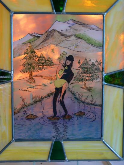 stages vitrail fin mars début avril, peinture vitrail